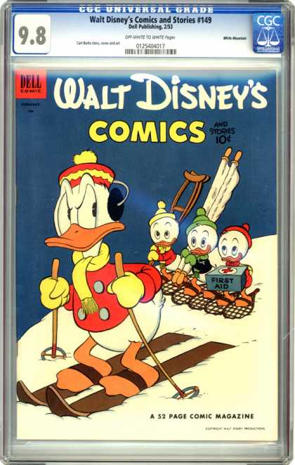 CGC Graded Comics - Walt Disney's Comics and Stories #149 (CGC) - Dicks - Ski - Snow - First Aid - Winter