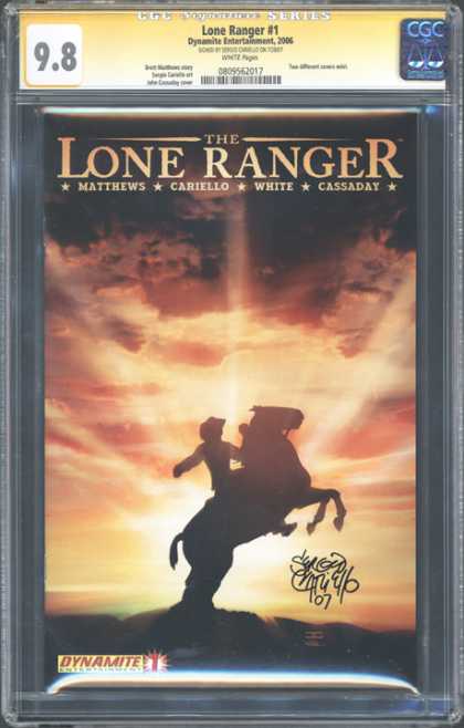 CGC Graded Comics - Lone Ranger #1 (CGC) - Silver - Horse - Sunset - Clouds - Silhouette