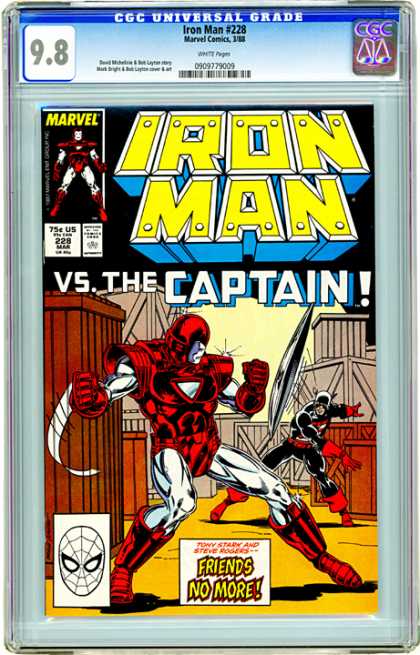 CGC Graded Comics - Iron Man #228 (CGC) - Tony Stark - Armored - Friends No More - Fighting - Captain