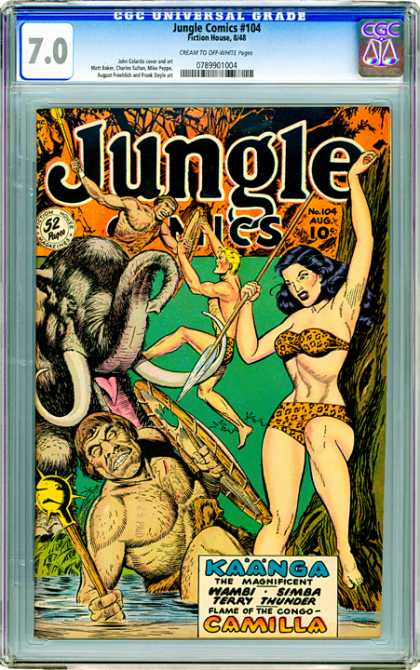 CGC Graded Comics - Jungle Comics #104 (CGC) - Jungle Comics - Elephant - Spear - Camilla - Tarzan