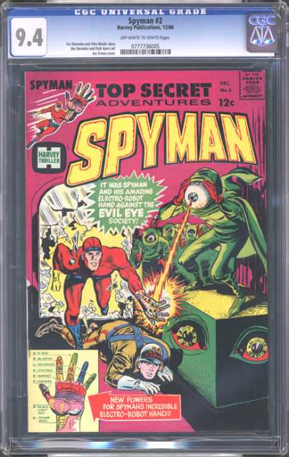 CGC Graded Comics - Spyman #2 (CGC) - Hologram - Top Sercret - Big Eye - Broken Window - Spyman