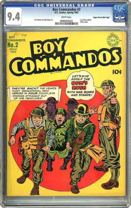 CGC Graded Comics - Boy Commandos #2 (CGC) - Boy Commandos - Dccomics - Bums Rush - Cap - Gun