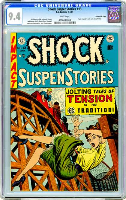 CGC Graded Comics - Shock SuspenStories #13 (CGC) - Shock - Impact - Suspenstories - Jolting Tales - Tension