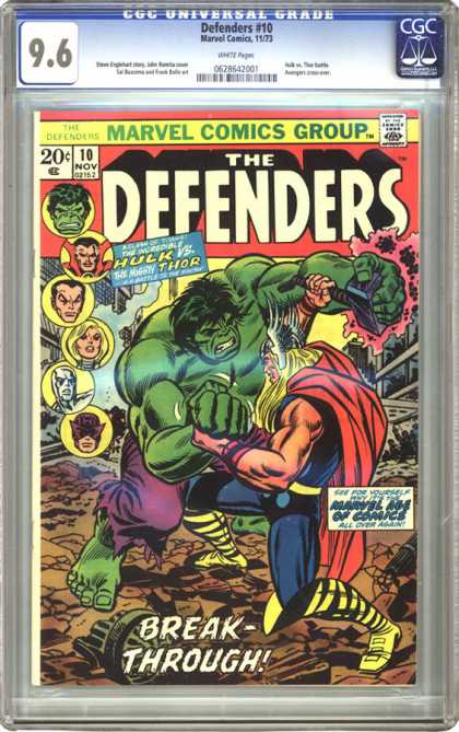 CGC Graded Comics - Defenders #10 (CGC) - Hulk - Thor - Prince Namor - Dr Strainge - Break-through