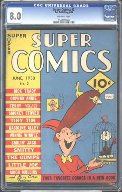 CGC Graded Comics - Super Comics #2 (CGC) - June 1938 - Cage - 10 Cents - Cat - Bird
