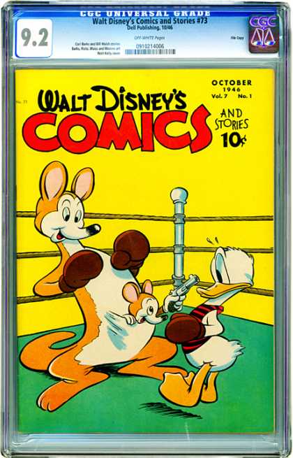 CGC Graded Comics - Walt Disney's Comics and Stories #73 (CGC) - Disney - Kangaroo - Boxing Gloves - Donald - Gun