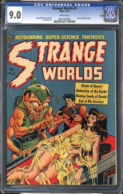 CGC Graded Comics - Strange Worlds #5 (CGC) - Alien - Abduction - End Of His Service - Earth - Death