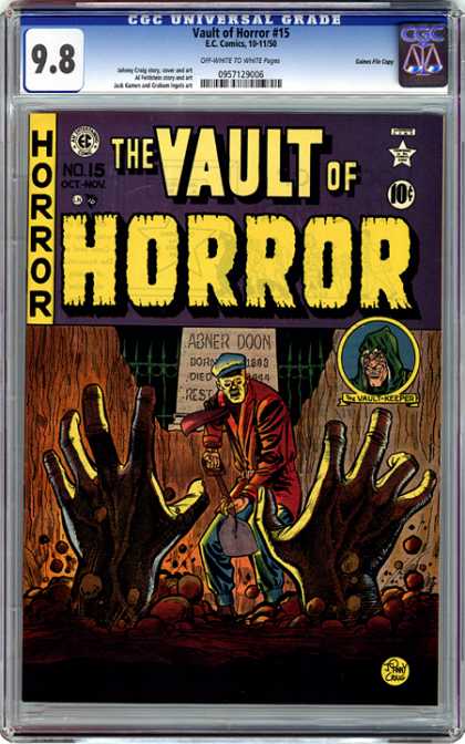 CGC Graded Comics - Vault of Horror #15 (CGC) - Abner Doon - Vault Keeper - Hands - Shovel - Horror