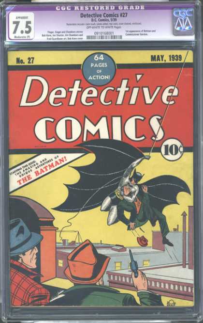 CGC Graded Comics - Detective Comics #27 (CGC) - Batman - Men - Rooftops - Buildings - Mask
