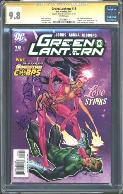 CGC Graded Comics - Green Lantern #18 (CGC) - Johns Acuna Gibbons - Green Lantern - Tales Of The Sinestro Corps - Love Stinks - Issue 18
