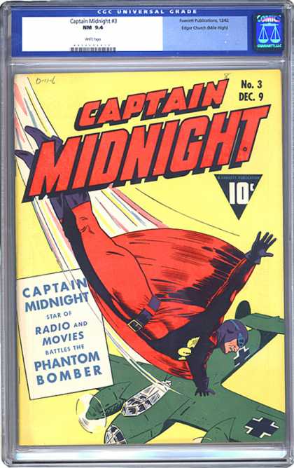 CGC Graded Comics - Captain Midnight #3 (CGC) - Star - Radio - Movies - Phantom Bomber - Airplane