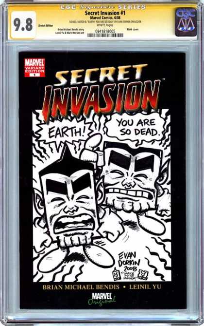 CGC Graded Comics - Secret Invasion #1 (CGC) - Earth - You Are So Dead - Evan Dorkin - Brian Michael Bendis - Black And White
