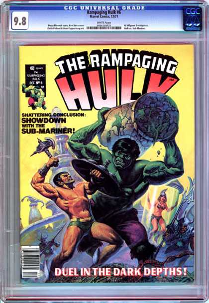 CGC Graded Comics - Rampaging Hulk #6 (CGC) - Hulk - Axe - Pillar - Submariner - Showdown