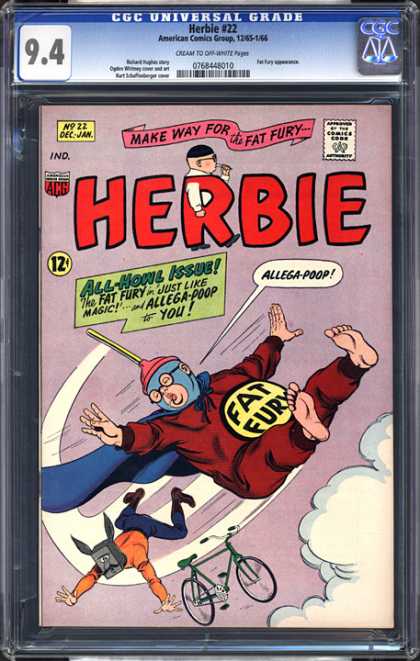 CGC Graded Comics - Herbie #22 (CGC) - Fat Fury - Make Way For The Fat Fury - All-howl Issue - Allega-poop - Flying