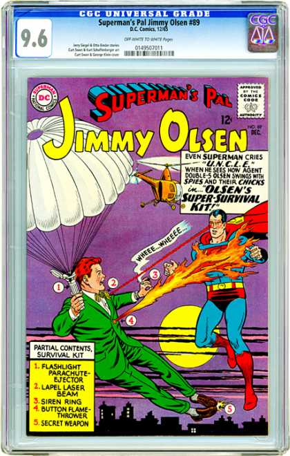 CGC Graded Comics - Superman's Pal Jimmy Olsen #89 (CGC) - Jimmy Olsen - Parachute - Siren Ring - Superman - Helicopter