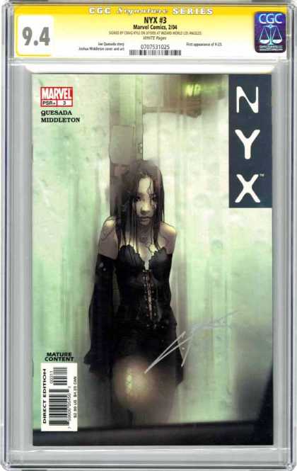 CGC Graded Comics - NYX #3 (CGC) - Nyx 3 - Marvel Comics - Girl - Steamy Window - Quesada Middleton