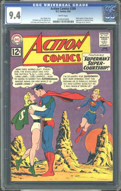 CGC Graded Comics - Action Comics #289 (CGC) - Superman - Sun - Planet - Luma Lyna - Love