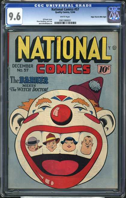 CGC Graded Comics - National Comics #57 (CGC) - Clown - Teeth - Barker - Witch Doctor - Cigar