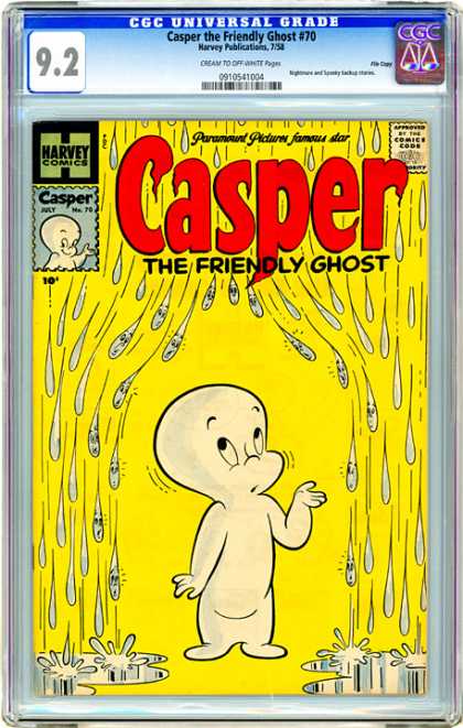 CGC Graded Comics - Casper the Friendly Ghost #70 (CGC) - Casper The Friendly Ghost - Rain - Puddles - Casper - Yellow