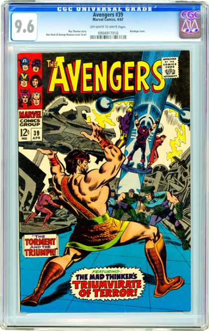 CGC Graded Comics - Avengers #39 (CGC) - The Avengers - Marvel Comics - Capain America - Torment And Triumph - The Mad Thinkers Triumvirate Of Terror