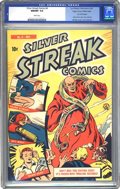 CGC Graded Comics - Silver Streak Comics #4 (CGC) - Silver Streak Comics - Snake - Running - Race Car Driving - Headphones