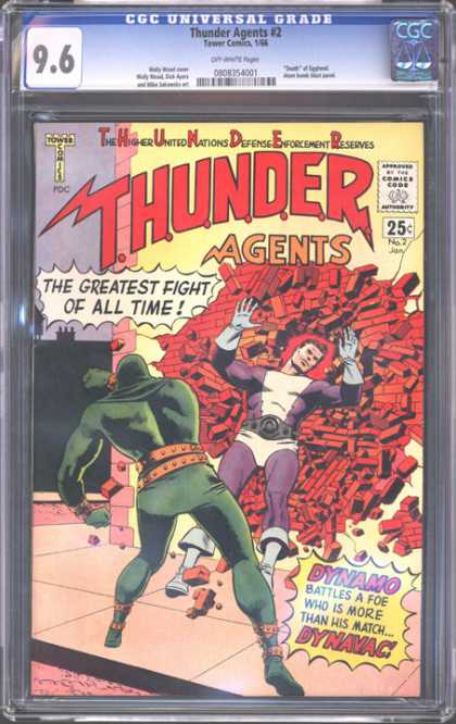 CGC Graded Comics - Thunder Agents #2 (CGC) - Thunder Agents - Dynamo - Dynavac - The Greatest Fight Of All Time - Brick Wall