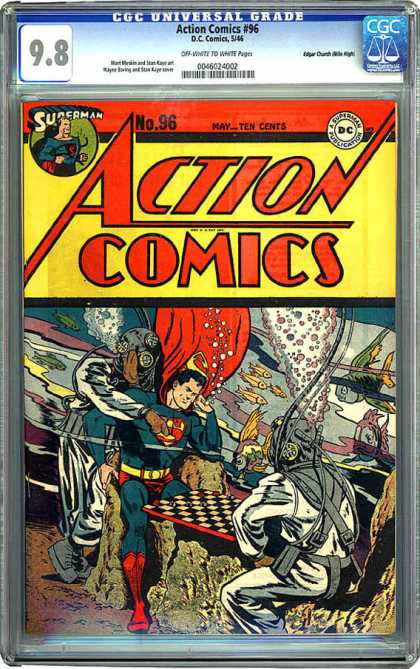 CGC Graded Comics - Action Comics #96 (CGC) - Superman - Underwater - Diving - Fish - Bubbles
