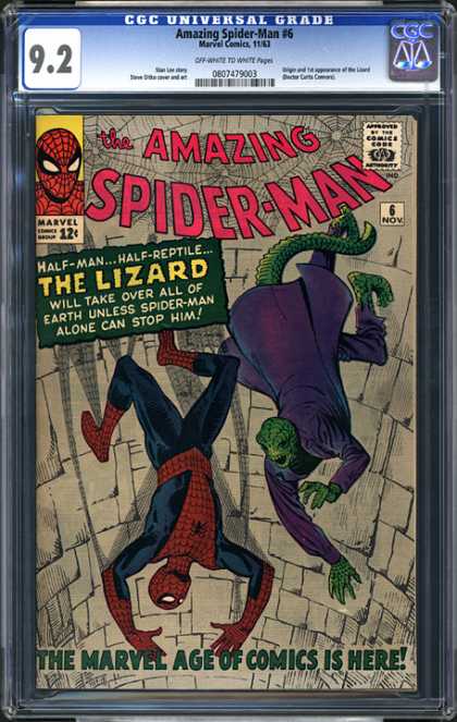 CGC Graded Comics - Amazing Spider-Man #6 (CGC) - Amaizing Spider-man - Lizard - Half-man - Marvel - Superhero