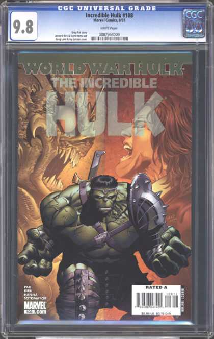 CGC Graded Comics - Incredible Hulk #108 (CGC) - Hulk - World - War - Incredible - Marvel