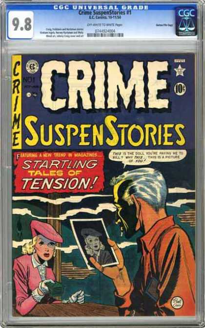 CGC Graded Comics - Crime SuspenStories #1 (CGC) - Startling Tales Of Tension - Suspense Stories - Watching The Photo - One Old Man - One Girl