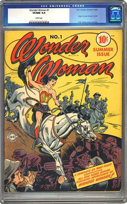 CGC Graded Comics - Wonder Woman #1 (CGC) - Wonder Woman - Summer Issue - Horse - War - Military