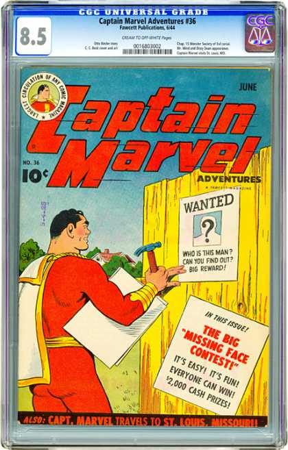 CGC Graded Comics - Captain Marvel Adventures #36 (CGC)