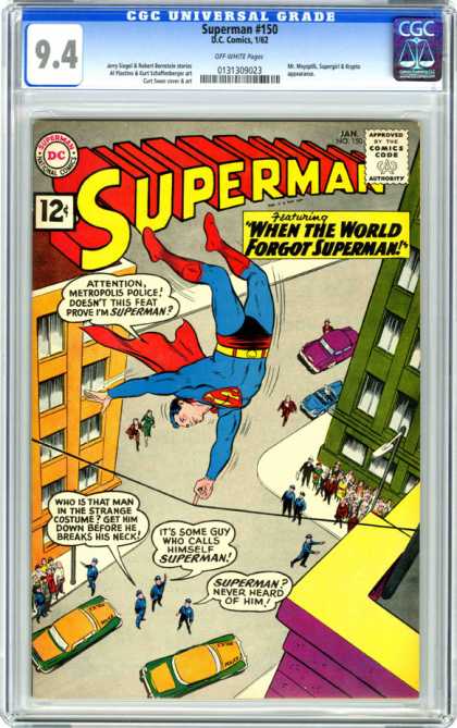 CGC Graded Comics - Superman #150 (CGC) - Fly - Wire - Car - Street - Building