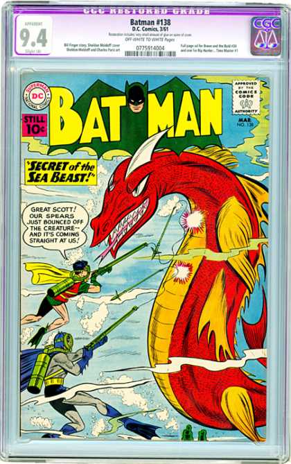 CGC Graded Comics - Batman #138 (CGC) - Underwater - Spear - Sea Serpent - Horns - Fins