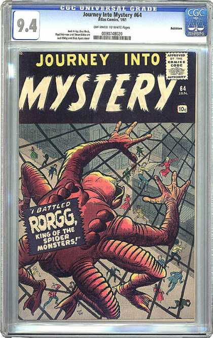 CGC Graded Comics - Journey Into Mystery #64 (CGC) - Mystery - Rorgg - Spider Monsters - Web - King