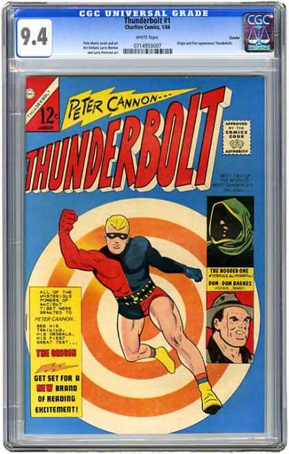 CGC Graded Comics - Thunderbolt #1 (CGC) - Peter Cannon - Target - Bullseye - Fist - Black Mask