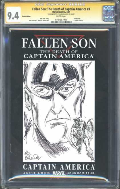 CGC Graded Comics - Fallen Son: The Death of Captain America #3 (CGC) - Death Of - Captain America - Jeph Loeb - John Romita Jr - Sketch