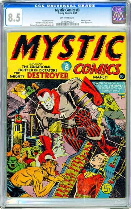 CGC Graded Comics - Mystic Comics #8 (CGC) - March - Mystic Comics - The Mighty Destroyer - The Sensationa Fighter Of Dictators - Nazi