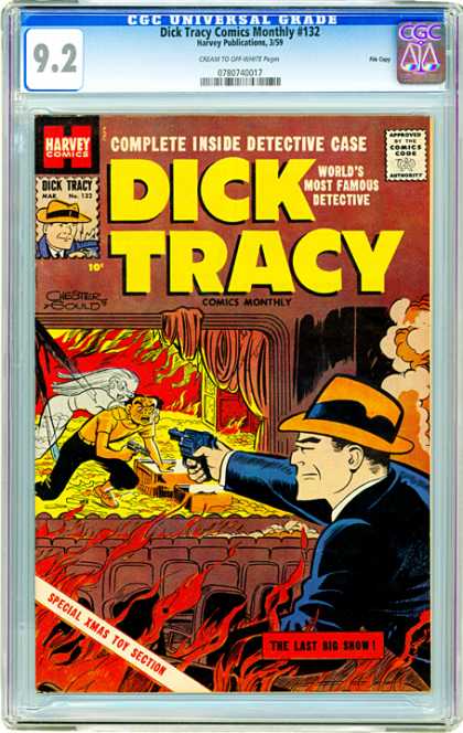 CGC Graded Comics - Dick Tracy Comics Monthly #132 (CGC) - Harvey Comics - Approved By The Comics Code - Dick Tracy - Gun - The Last Big Show