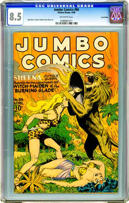CGC Graded Comics - Jumbo Comics #86 (CGC) - No86 April - Thousand Year Old - Sheena - Jungle Queen - Witch - Maiden