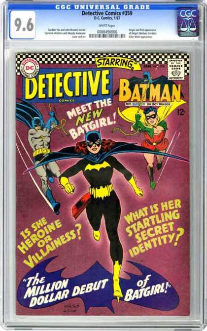 CGC Graded Comics - Detective Comics #359 (CGC) - Batman - Batgirl - Secret Identity - Robin - Heroine