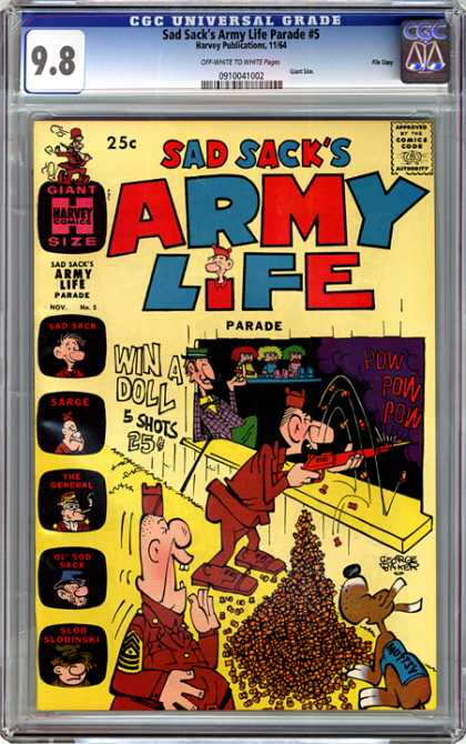 CGC Graded Comics - Sad Sack's Army Life Parade #5 (CGC) - Sad Sacks Army Life - Harvey Comics - Sarge - Win A Doll - Parade