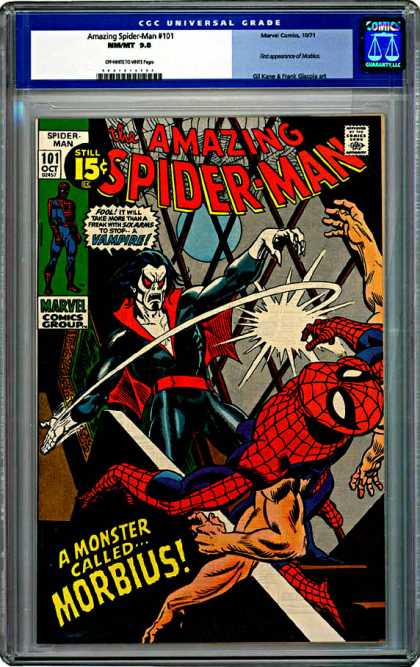 CGC Graded Comics - Amazing Spider-Man #101 (CGC) - The Amazing Spider-man - Marvel - Comics Code - A Monster Calledmorbius - Battle