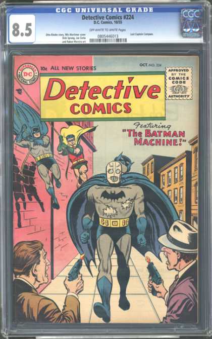 CGC Graded Comics - Detective Comics #224 (CGC) - Dc - Batman - Robin - Cape - Pink Building