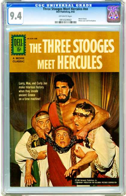 CGC Graded Comics - Three Stooges Meet Hercules #nn (CGC) - Larry Moe And Curly Joe - Make Hilarious History - Ancient Greece - Live Action Photo - Curtains