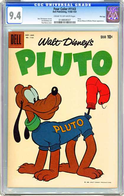 CGC Graded Comics - Four Color #1143 (CGC) - Disney - Dell - Dog - Pluto - Sock