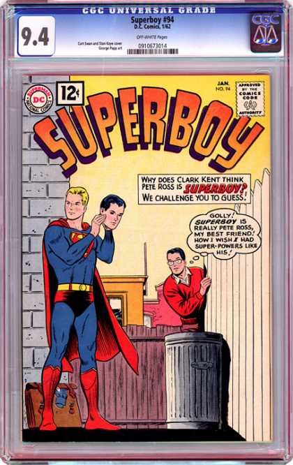 CGC Graded Comics - Superboy #94 (CGC) - Mask - Clark Kent - Pete Ross - Superman - Disguise