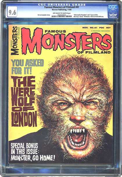 CGC Graded Comics - Famous Monsters of Filmland #41 (CGC) - Monsters - Famous - Filmland - Werewolf - Special Bonus