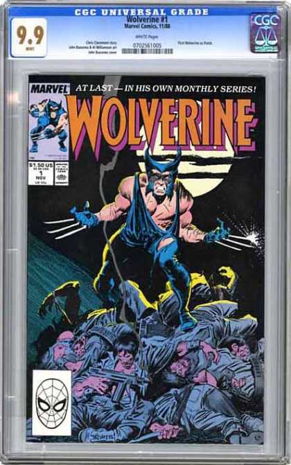 CGC Graded Comics - Wolverine #1 (CGC) - Wolverine - Marvel Comics - Mutant - At Last-in His Own Monthly Series - Moon