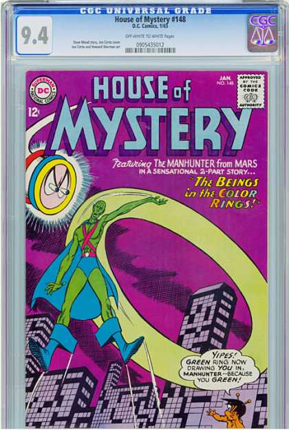 CGC Graded Comics - House of Mystery #148 (CGC) - Dc - Martian Manhunter - City - Green - The Beings In The Color Rings